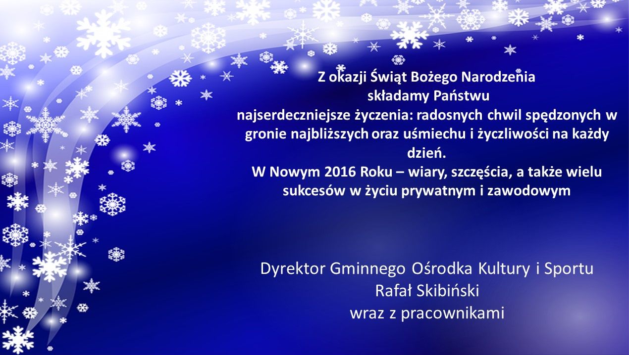 Życzenia z okazji Bożego Narodzenia i Nowego Roku.